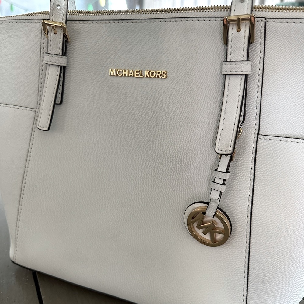 MICHAEL KORS - Jet Set tote, Optic White